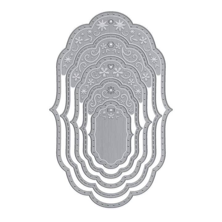 Tonic Studios - Venta al por mayor Material para manualidades - Tonic Studios 4152E - Juego de troqueles para colocar etiquetas con marco vintage2