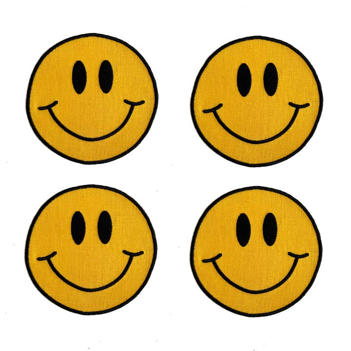 Smiley Face Cocktail Napkins - Set of 4 for wholesale by House of Gleason