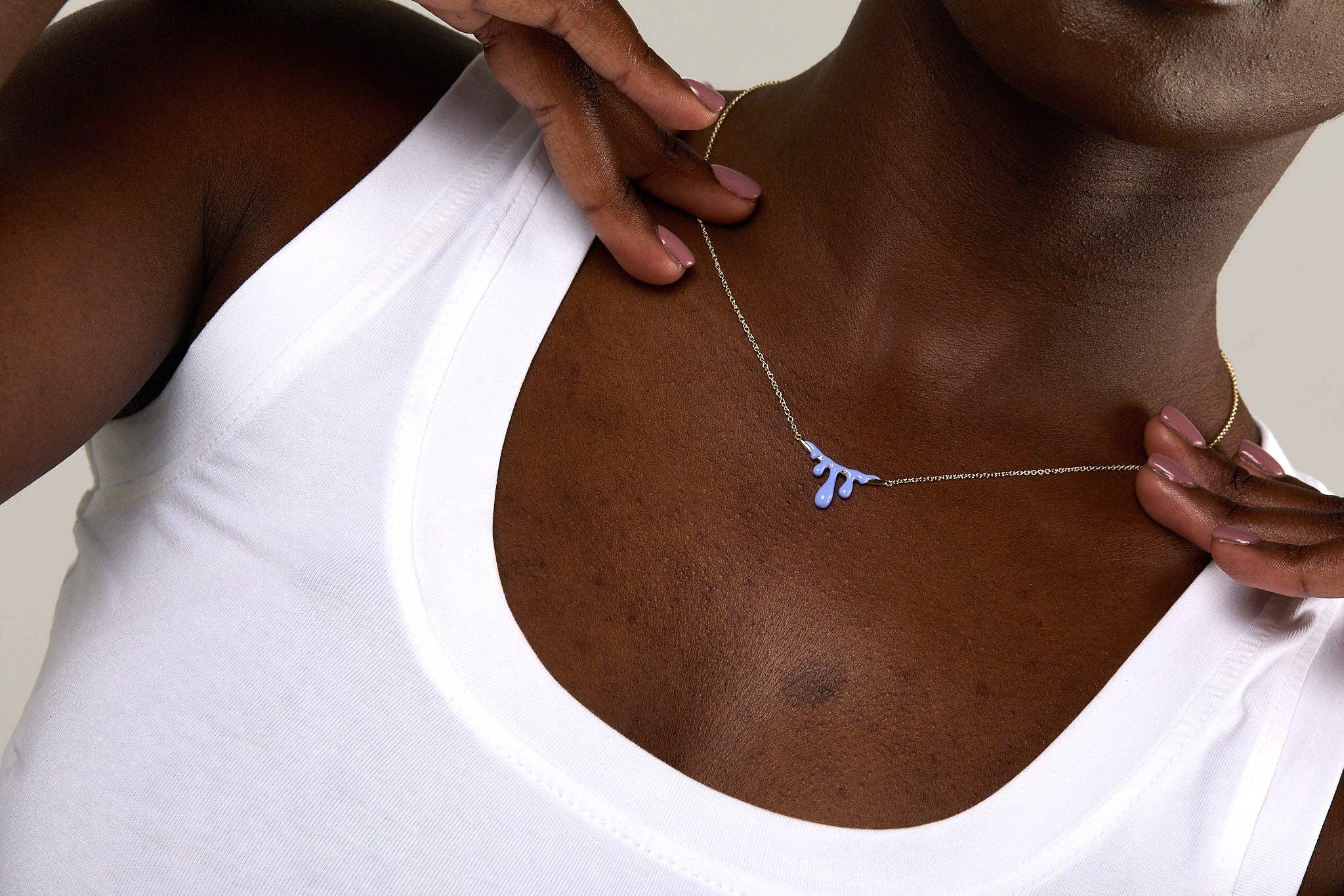 DOLCETTO DESIGNS – wholesale Pendant/charm necklace – Gelato Gold Necklace - Lavender1