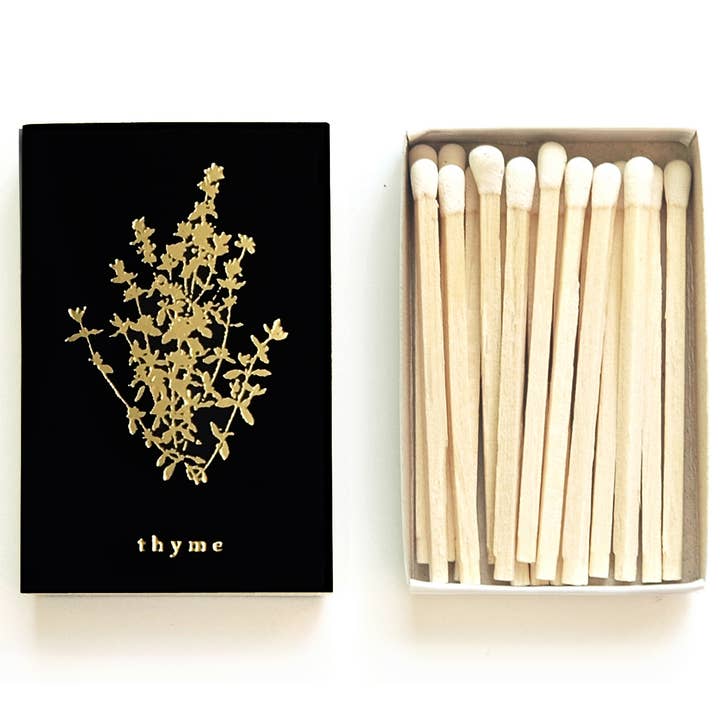 Thyme Matchbox | Botanical Kitchen Decor | Herb Candle Tool for wholesale by Studio Portmanteau