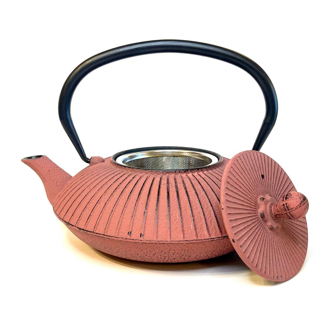Telsaan Tea – wholesale Tea pot – Cast Iron Tea Pot, Coral, 27 oz1