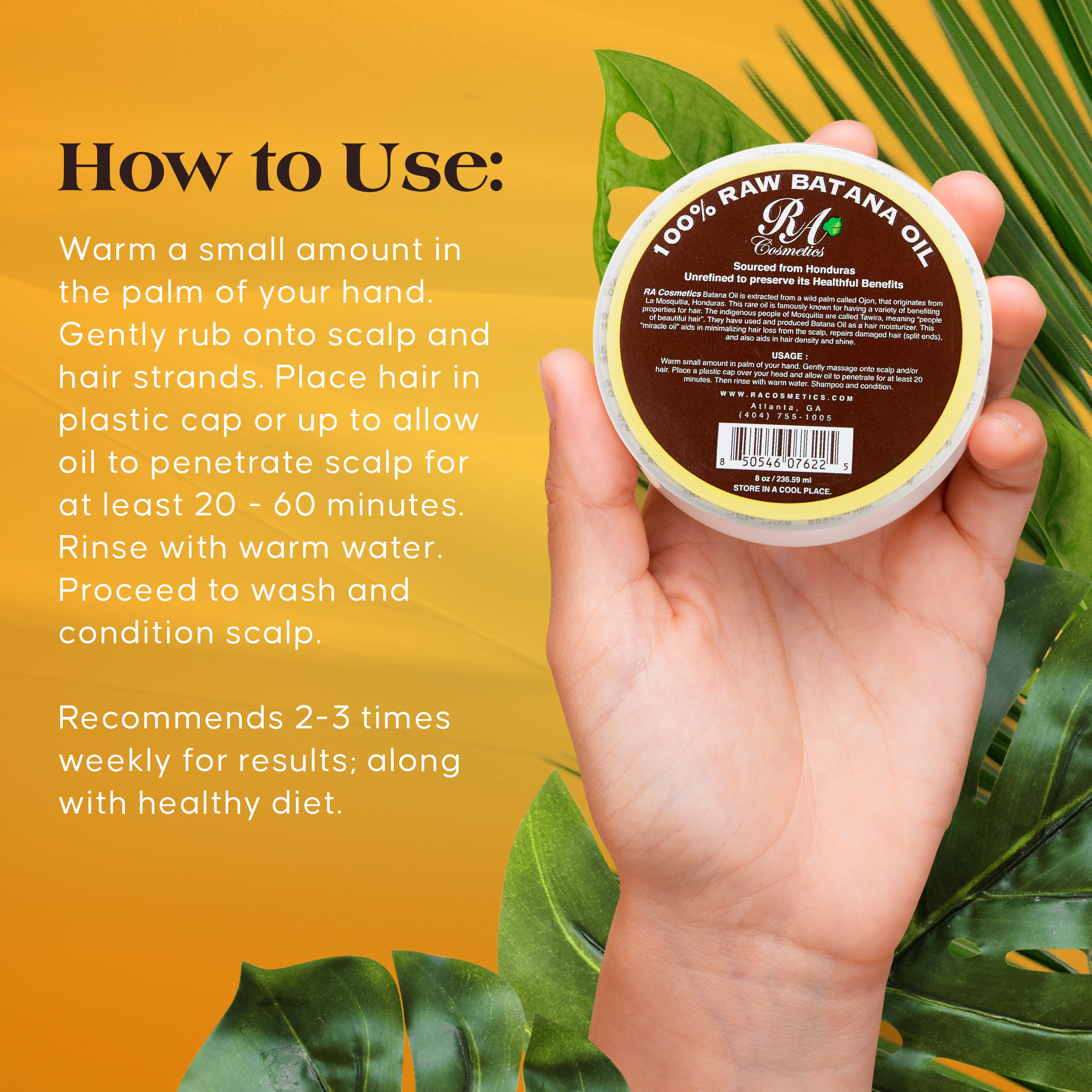 RA Cosmetics - Wholesale Hair Mask - 100% Raw Batana Oil, 8oz -From Honduras5