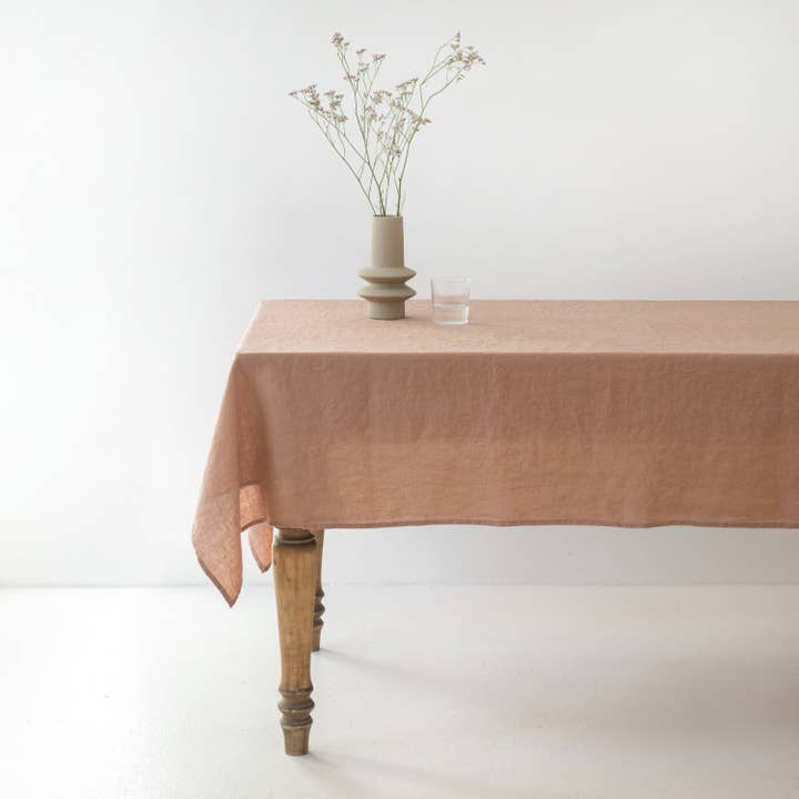 Cafe Creme Lightweight Linen Tablecloth for wholesale by Linen Tales (We cover U.S. import duties)