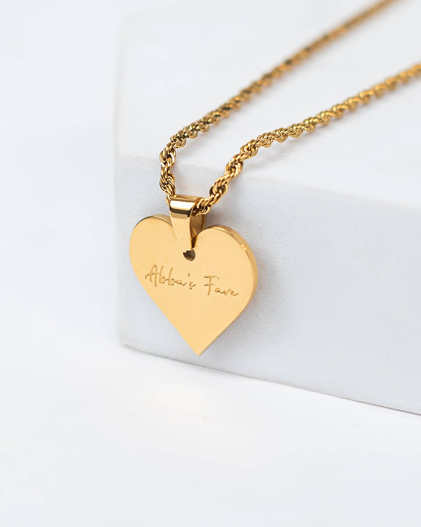 Adé & Grace - Wholesale Pendant/Charm Necklace - "Abba's Fave" Heart Necklace2