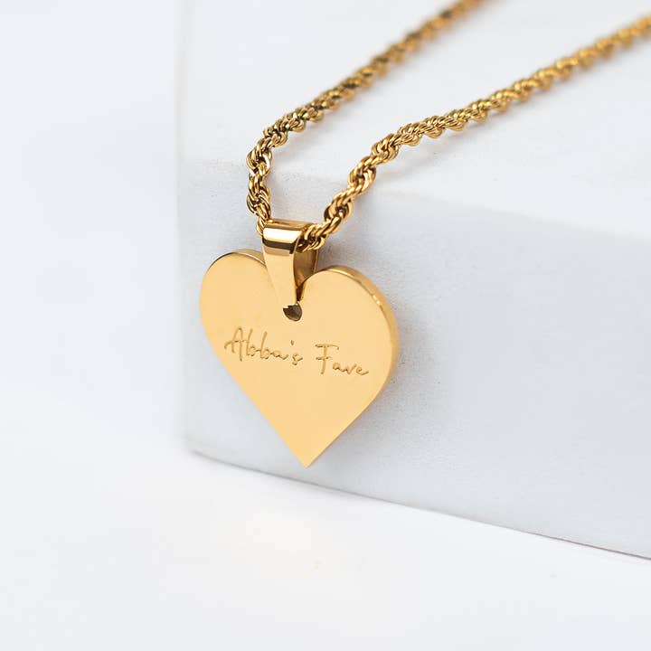 Adé & Grace - Wholesale Pendant/Charm Necklace - "Abba's Fave" Heart Necklace2