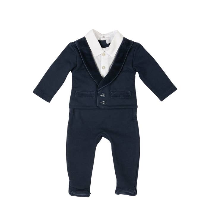 CLEMENT | Jungen Marineblau Bio-Baumwolle-Einteiler für den Großhandel von Bebe Sweeny