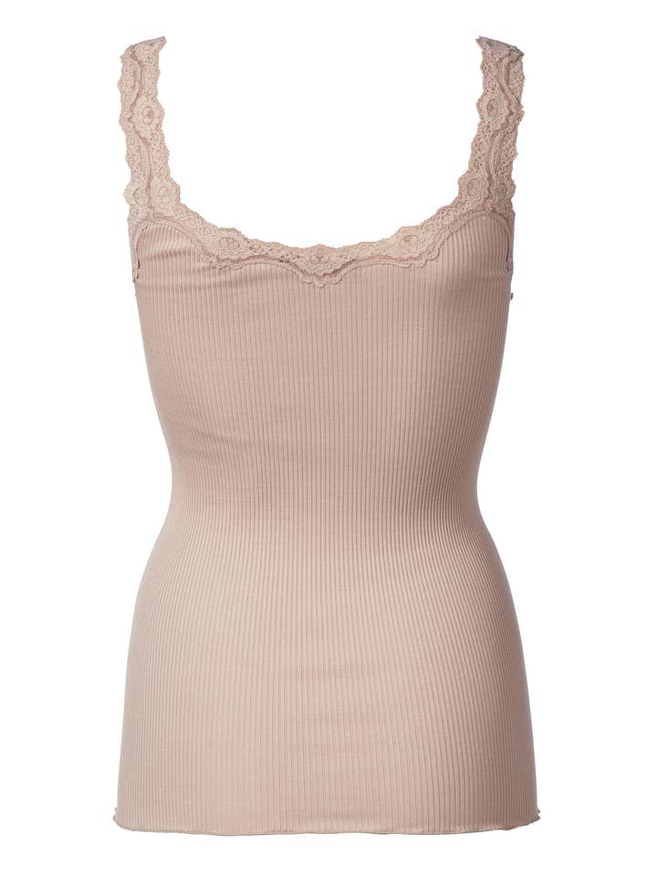 Rosemunde - Vente Débardeur – femme - Top en soie avec dentelle et dos profond8