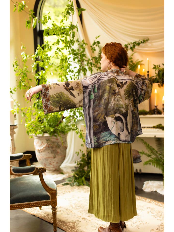 Market of Stars (USA) - Wholesale Kimono - Women's - Theatre of Dreams Pixie Duster Cropped Kimono w/ Swan2