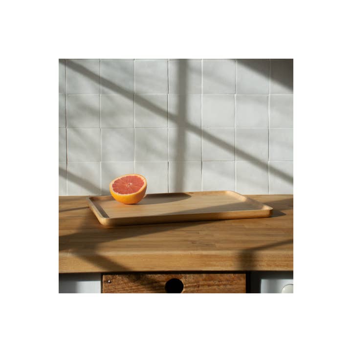 Bandeja de Servicio de Bambú Natural para venta al por mayor de Pebbly France