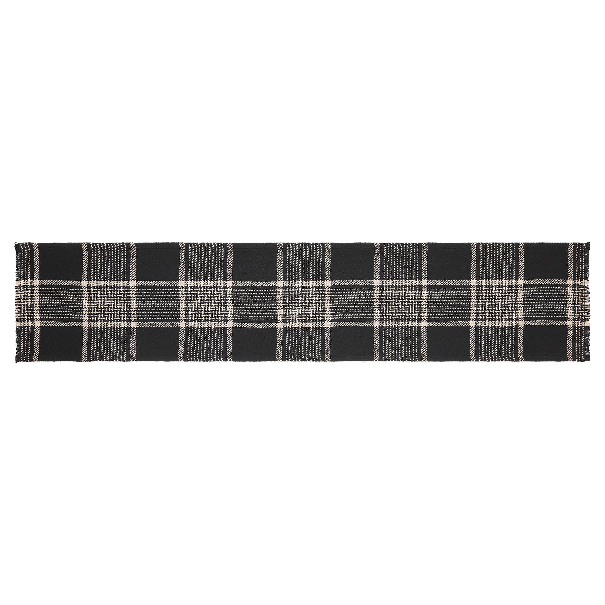 VHC Brands - Wholesale Table Runner - Eston Black Tan Plaid Runner 12x601