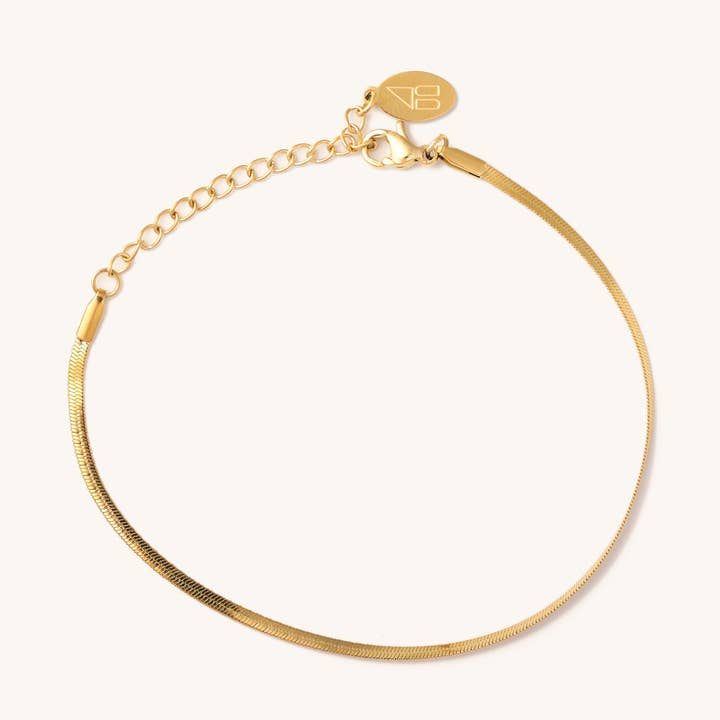 Micro Gold Herringbone Bracelet for wholesale by Nikki Smith Designs