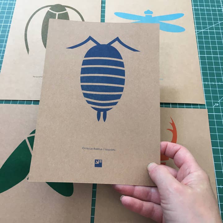 VrijFormaat - Wholesale Art Print - riso prints - set of 5 colorful Bugs / insect prints - A5