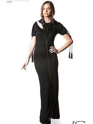 Long Dress w/ Short Sleeves & Detached Hoody for wholesale by Wassa Wear Boutique