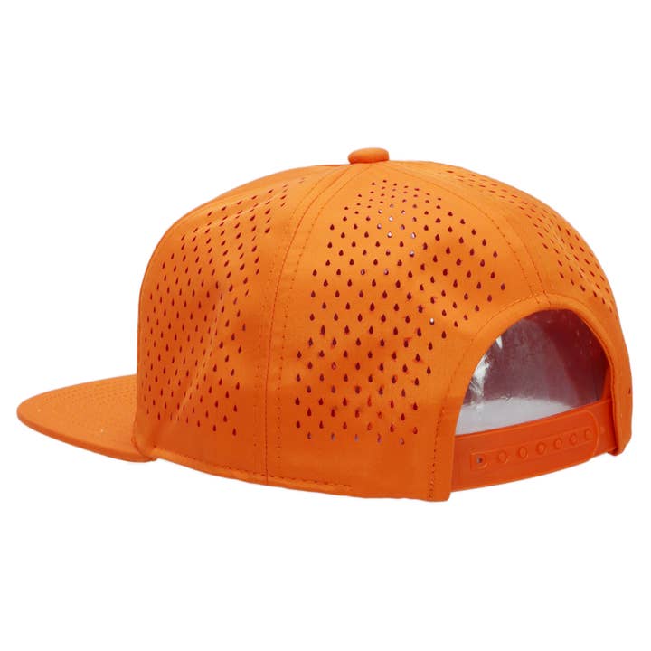 Cap Zone - Wholesale Flat Brim Cap - Unisex - Five Panel Unstructured Polyester Perforated Snapback17
