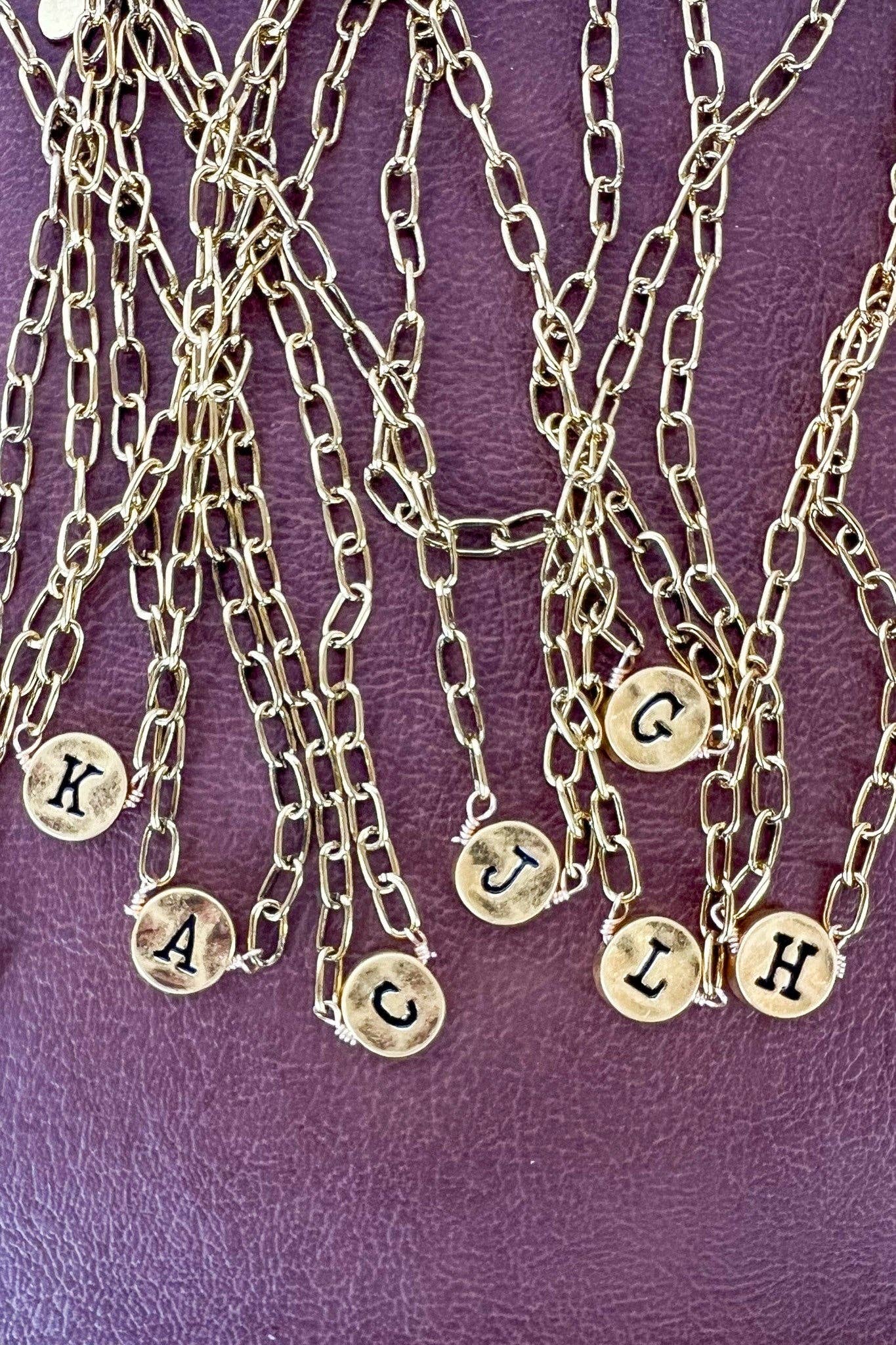 Dylan Designs - Wholesale Pendant/Charm Necklace - Circle Initial Pendant Necklace Gold4