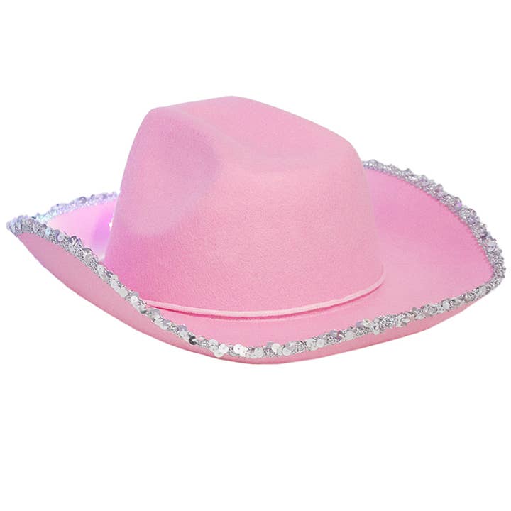 Cap Zone - Wholesale Cowboy Hat – Women’s - LED Light-Up Tiara Sequins Trim Yeehaw Cowboy Hat12