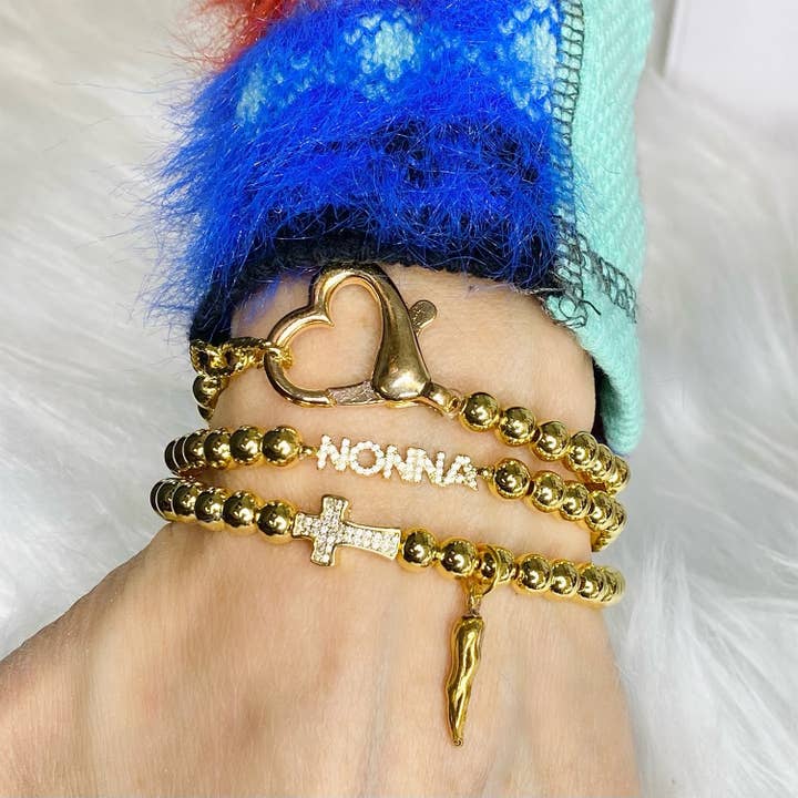 Love, Lisa - Wholesale Charm/Dangle Bracelet - Christine Italian Horn Cornicello Cross Bracelet