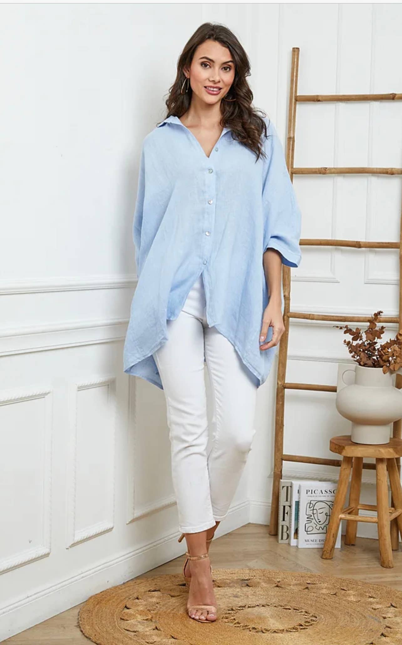 LÉA & LUC - Wholesale Button Down Shirt - Women's - 100% Linen Shirt REF. 285826
