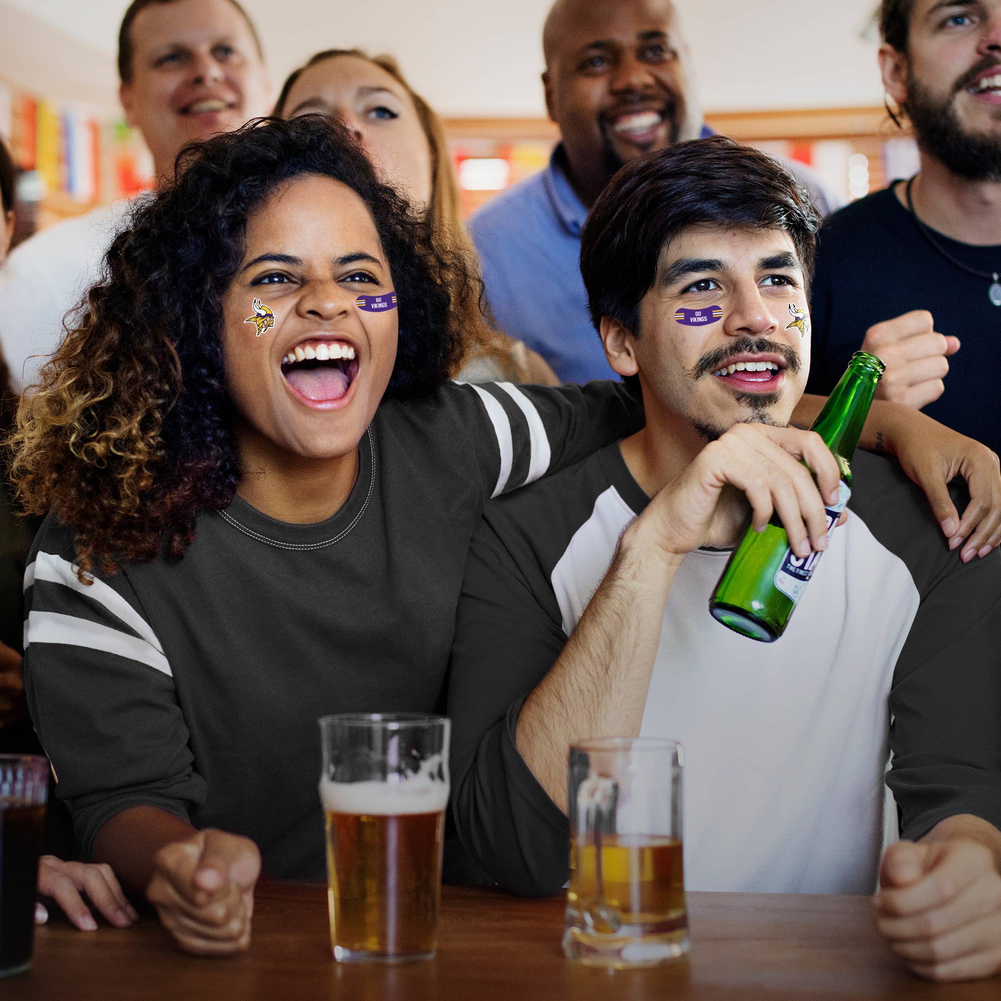 Rico Industries - Wholesale Temporary Tattoo - NFL Football Minnesota Vikings  Vertical Tattoo1