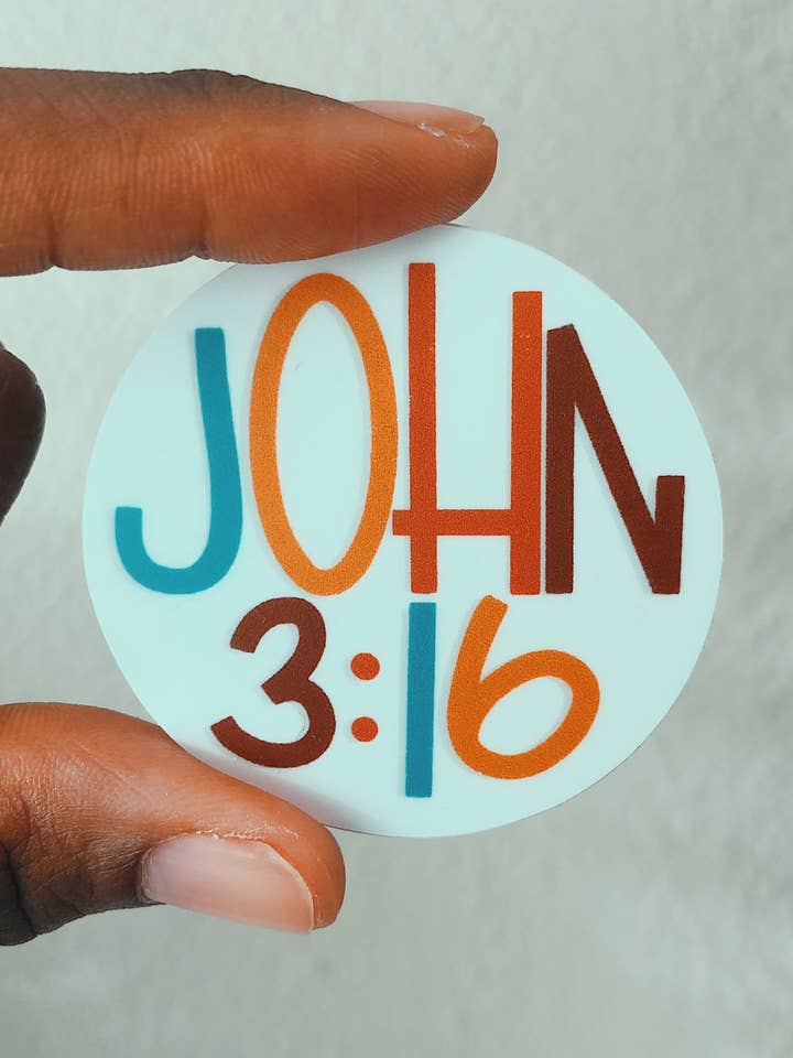 John 3:16 Vinyl Sticker for wholesale by dinahslettering