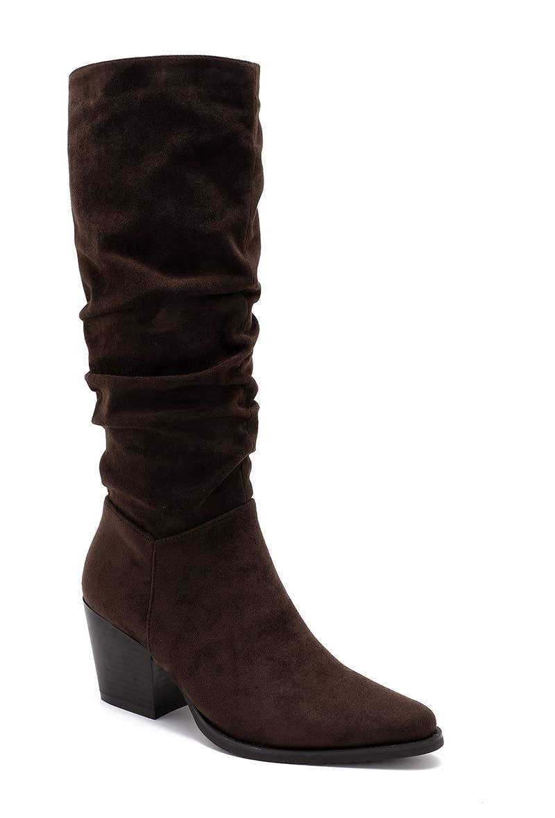 Joia Paris - Wholesale Boots - Unisex - Elegant block heel boots with pleated shaft WZ-1114