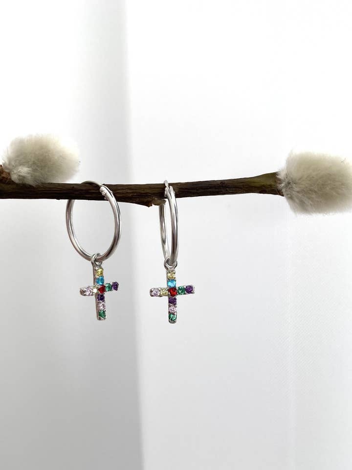 Aros cross plata para venta al por mayor de Cucadas de Ana