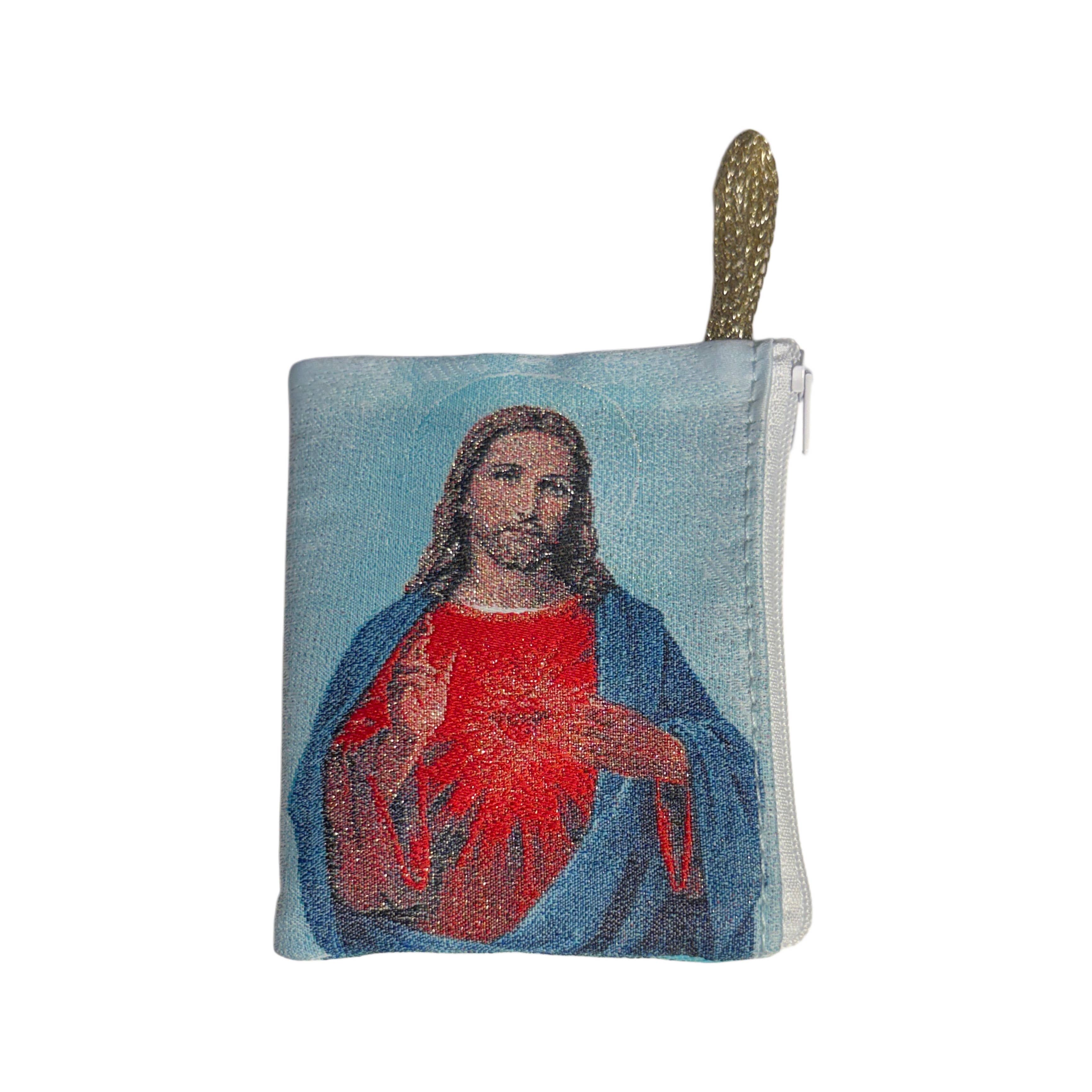 Oremus Mercy - Wholesale Pouch - Unisex - Rosary Pouch - Sacred Heart of Jesus 3″ x 4″2