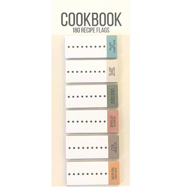 Cookbook Page Flags for wholesale by The Librarian’s Candle Co