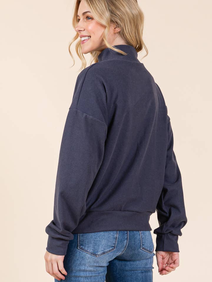 BOMBOM - Wholesale Sweatshirt - Women's - TL2016 QUARTER BUTTON PULLOVER3