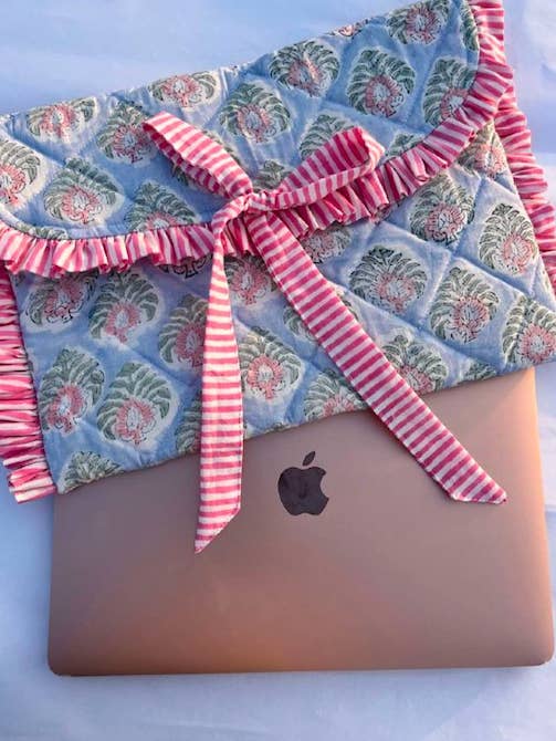 Floral Hand Printed Laptop Sleeve | Electronic Cases for wholesale by Two Way Street