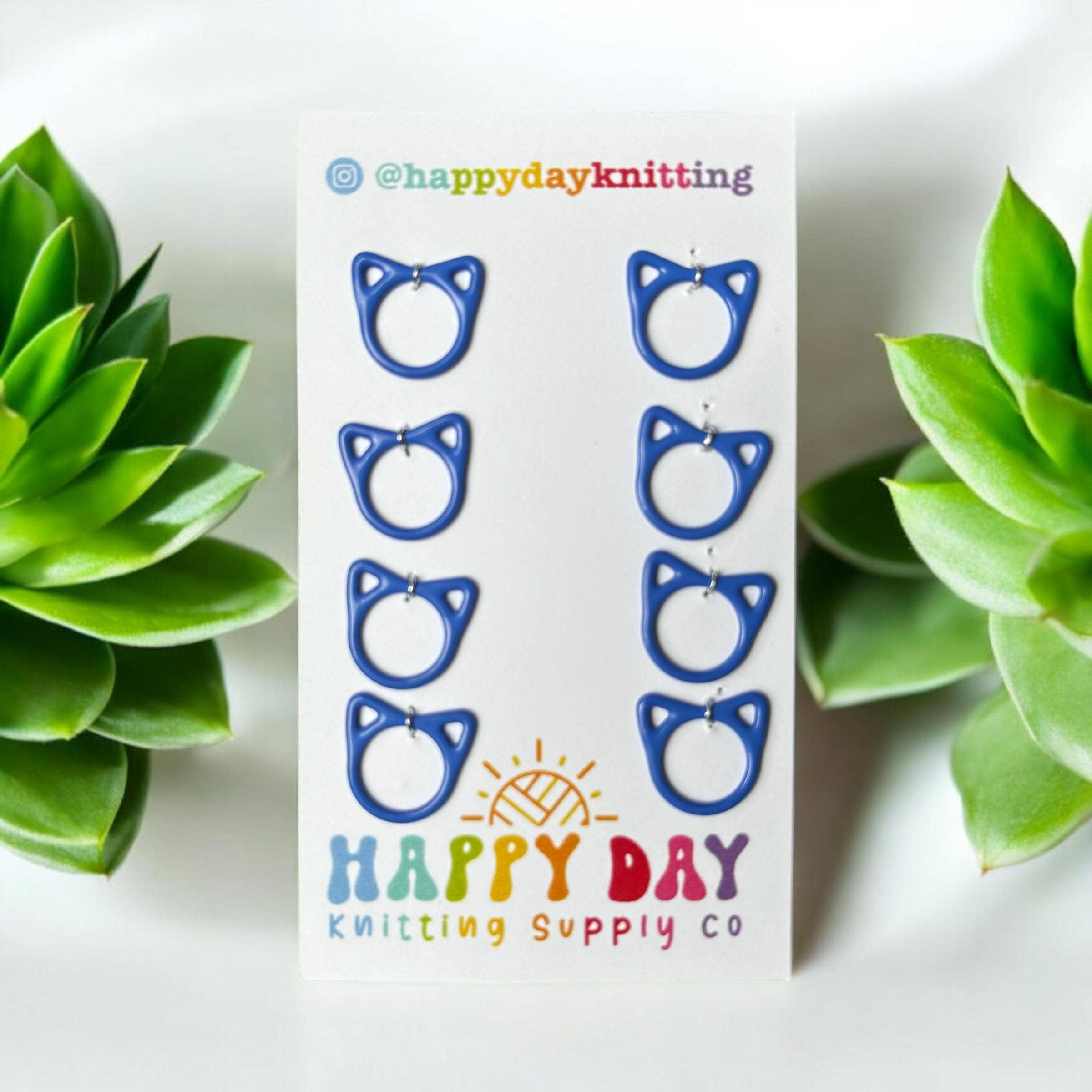 Happy Day Knitting - Wholesale Knitting/Crochet Supplies - Colourful Cat Rings Snag Free Stitch Markers Not #6