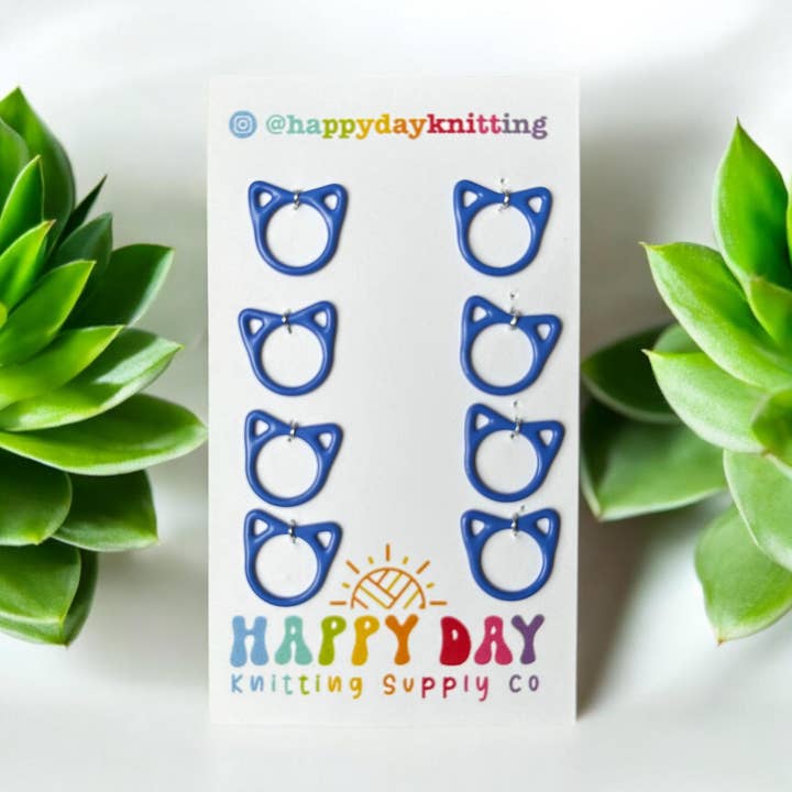 Happy Day Knitting - Wholesale Knitting/Crochet Supplies - Colourful Cat Rings Snag Free Stitch Markers Not #60