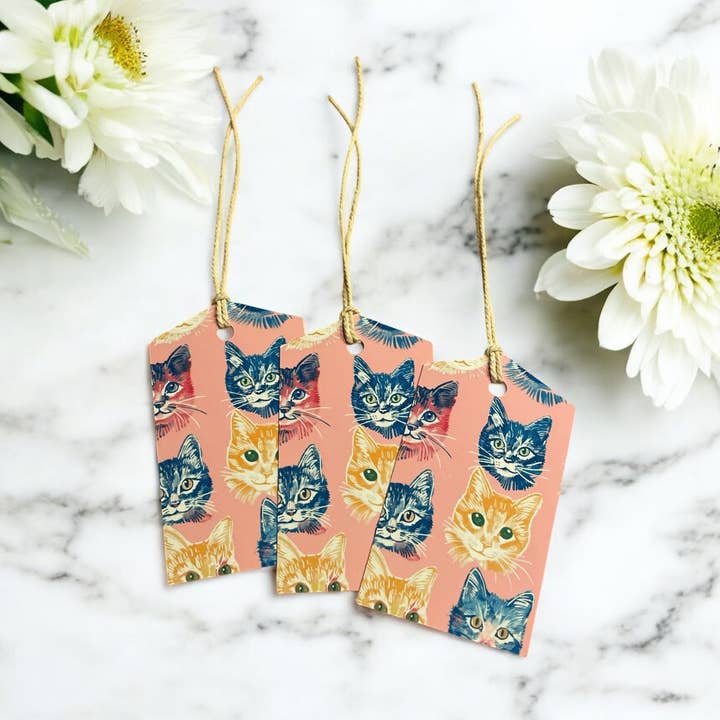 12 étiquettes cadeaux colorées pour chats, emballage cadeau, étiquettes de bagages, fabrication de cartes pour la vente par simply creative