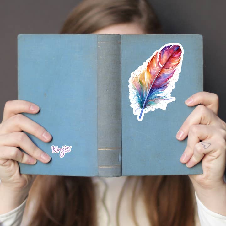 Kenjia Design - Wholesale Sticker - Bright Colorful Feather Stickers / Waterproof