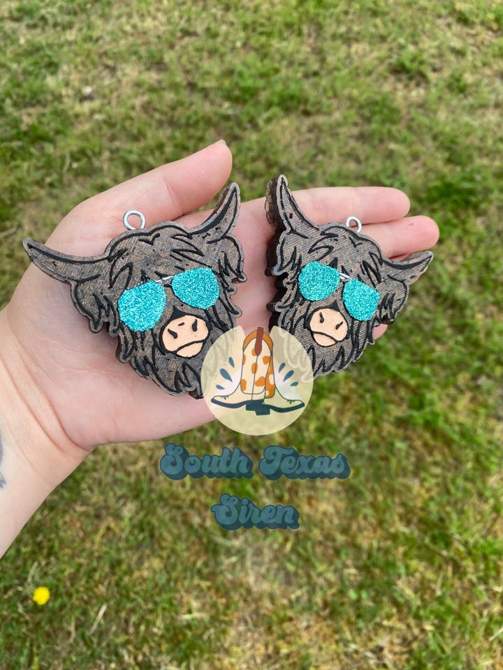 Highland Cow Ventie Car Freshie for engroshandel hos South Texas Siren