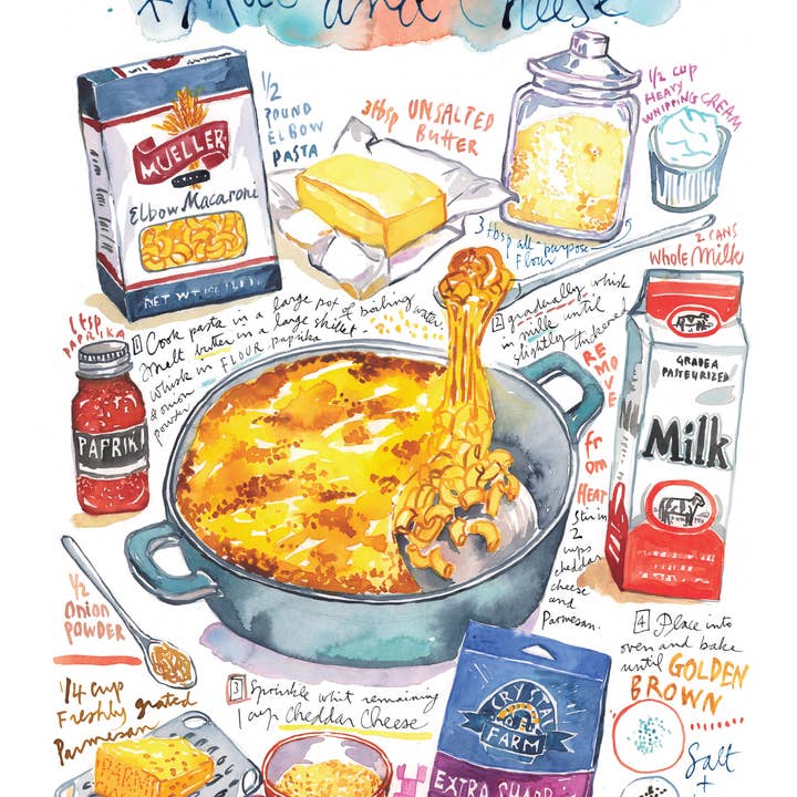 Mac & cheese Linge a vaisselle/Macaroni & cheese Tea Towel for wholesale by Maison Lorrain