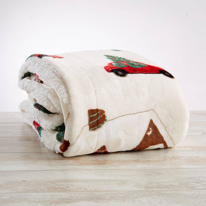 BH Collective - Wholesale Throw Blanket - Throw Blanket - Holiday Printed Sherpa - Esmay Collection45