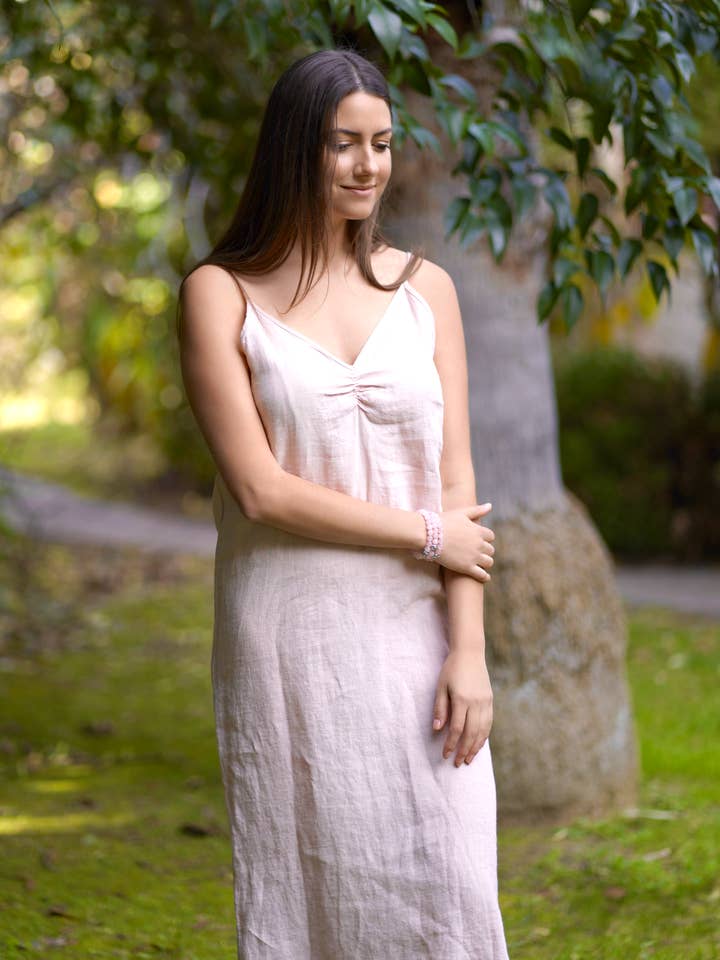 Kiko Linen Slip Dress Blush for wholesale by Dolma