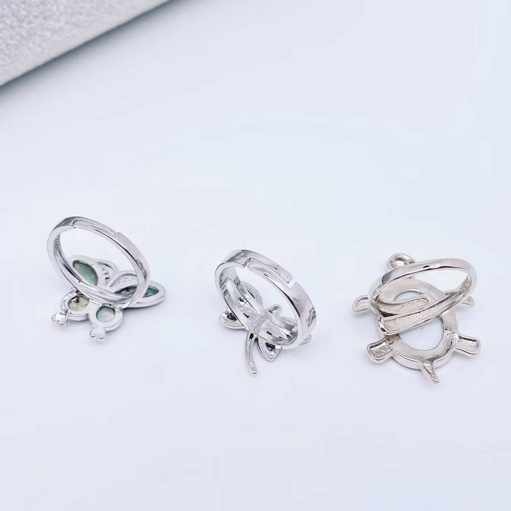 Mio Queena - Wholesale Cocktail/Statement Ring - Tortoise Butterfly Dragonfly Abalone Shells Adjustable Ring5