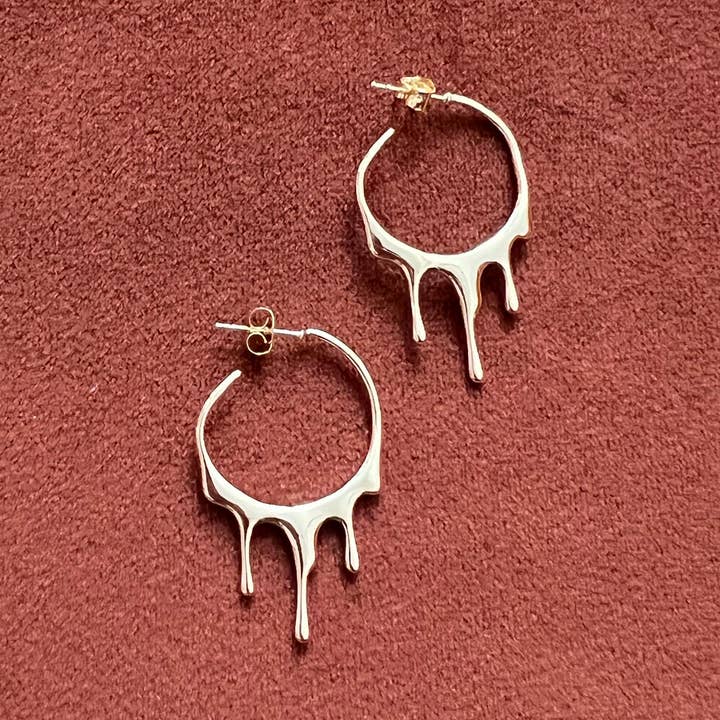 Océanne - Wholesale Hoop Earrings - Drip Earrings with Stainless Steel Stud0