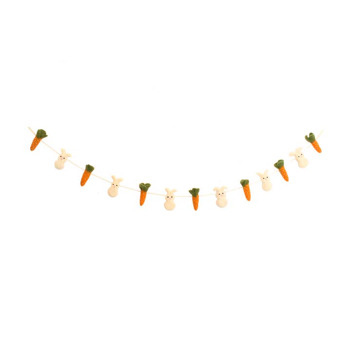 Easter Carrot and Bunny Garland for wholesale by Fiona Walker England