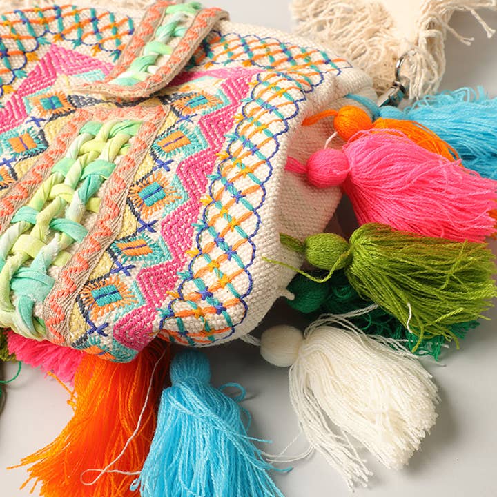 Fashion City - Wholesale Crossbody bag – Women's - Embellished Cross Body Bag with Tassels6