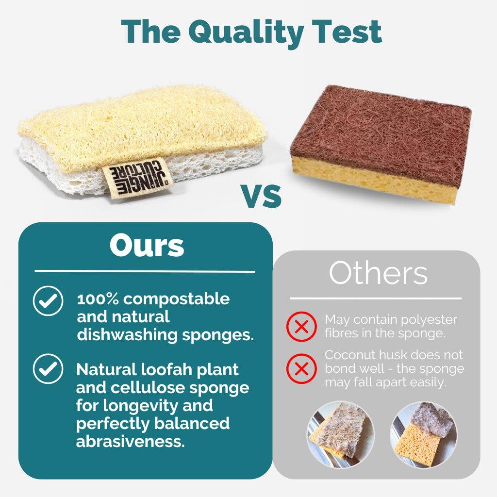 Jungle Culture - Vente Éponges de nettoyage - Éponges Écologiques pour Vaisselle | Lot de 4 Éponges Multifonctions3
