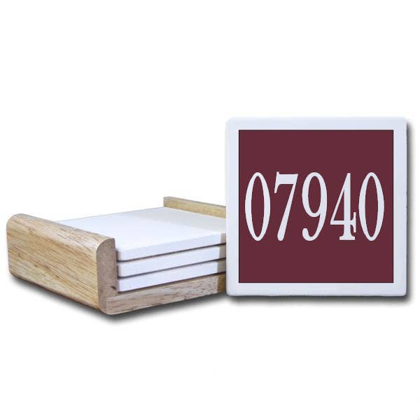 CT3200 (CT875) - Maroon Background White Type Coaster for wholesale by Paint The Town
