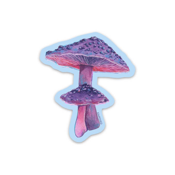 Lilla champignon klistermærke for engroshandel hos Kimposed