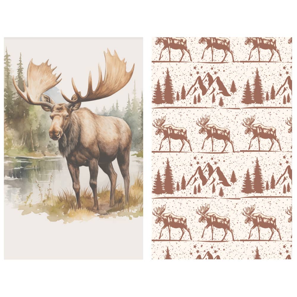 Buzzee - Wholesale Tea Towel - Moose - Dual Sided Hand Towel-Microfiber Kitchen Towel0