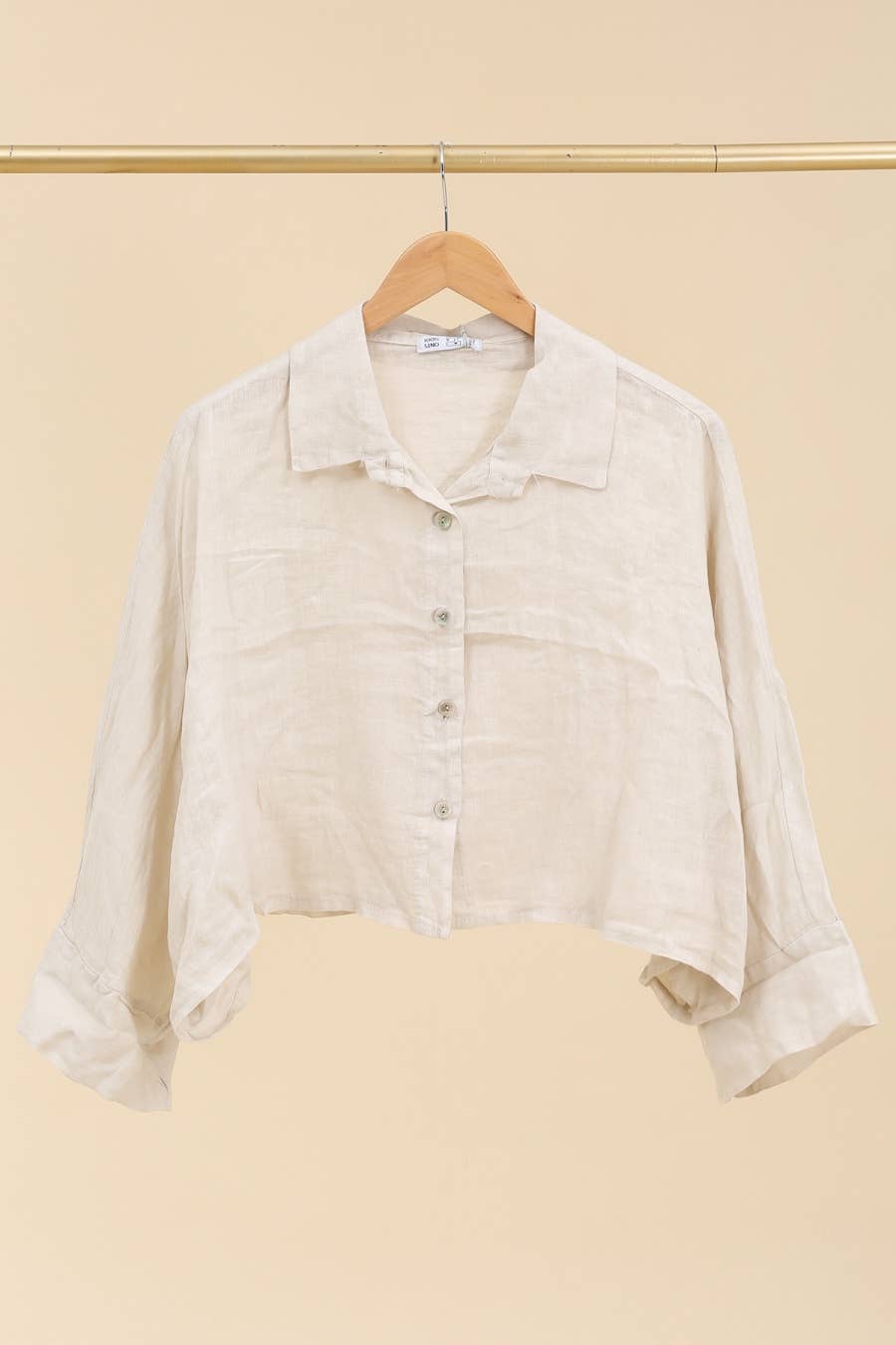la maison des fibres naturelles - Wholesale Button Down Shirt - Women's - Linen crop shirt 83263 100% linen2