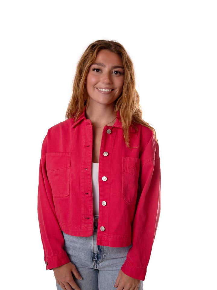 Chaqueta de sarga con bordado de Nebraska Sanders para venta al por mayor de Gameday Social Apparel Co.®