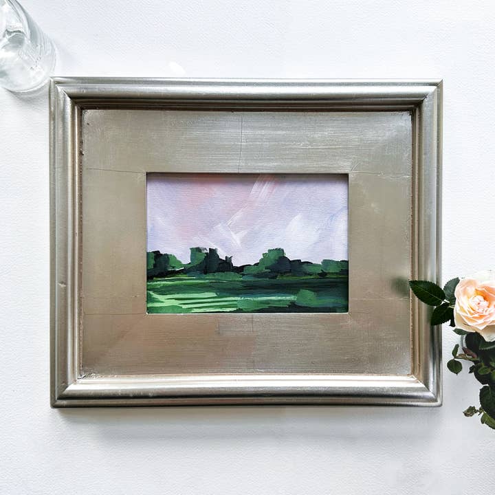 Rosélandskap, inramad konsttryck på duk för wholesale av Green Barn Studio