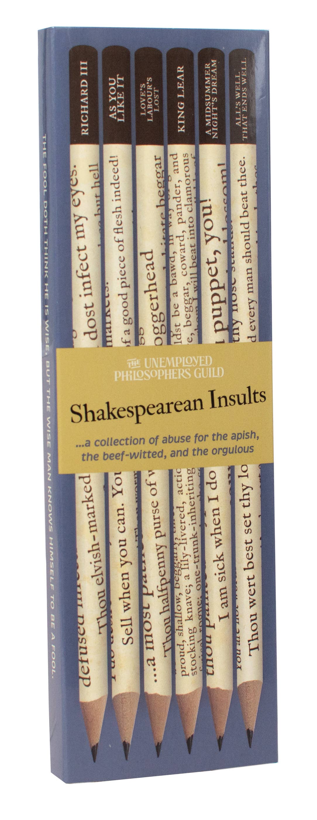 Unemployed Philosophers Guild - Wholesale Pencil - Shakespearean Insults Pencil Set1